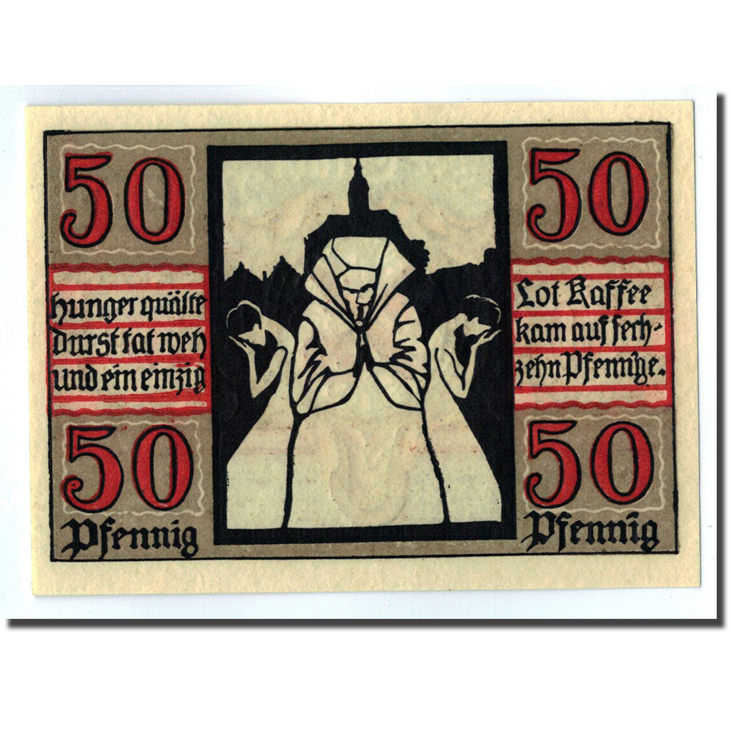 Geldschein, Deutschland, Naumburg a.S. Stadt, 50 Pfennig, personnage 2, 1920