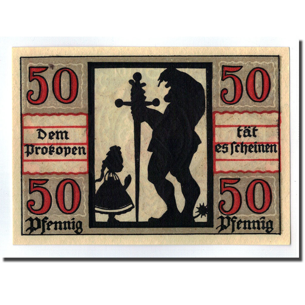 Biljet, Duitsland, Naumburg a.S. Stadt, 50 Pfennig, personnage 4, 1920, SPL