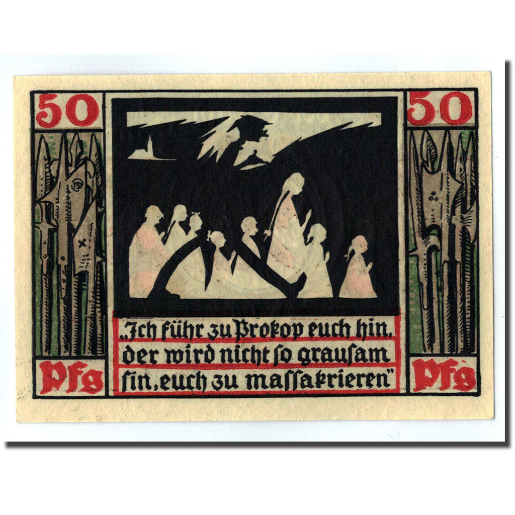 Geldschein, Deutschland, Naumburg a.S. Stadt, 50 Pfennig, personnage 7, 1920