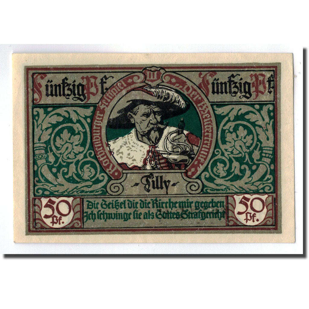 Biljet, Duitsland, Rothenburg o.T. Stadt, 50 Pfennig, portrait 2, 1921