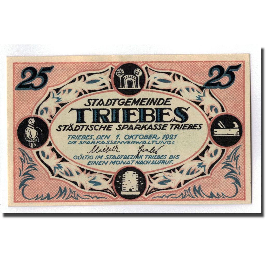 Geldschein, Deutschland, Triebes, 25 Pfennig, Maison, 1921, 1921-10-01, UNZ-
