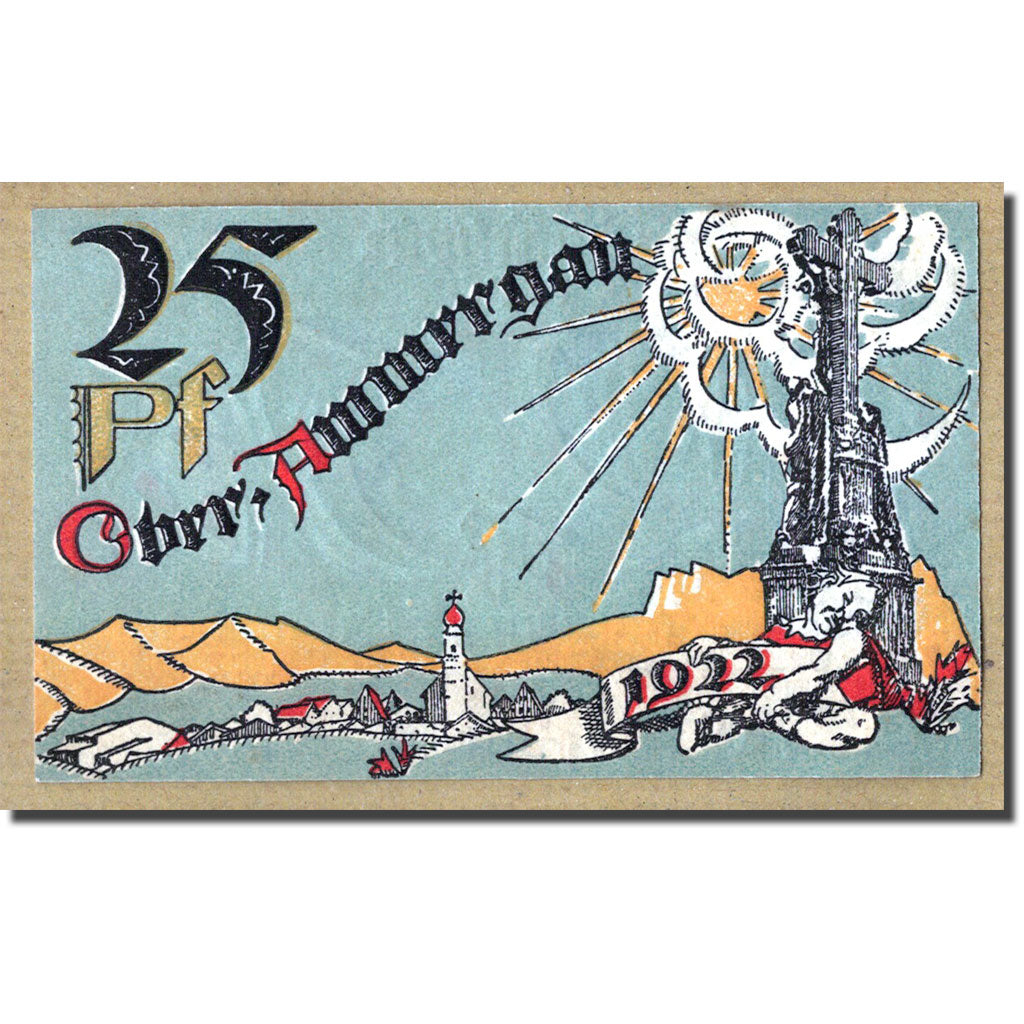 Biljet, Duitsland, Oberammergau, 25 Pfennig, paysage, 1921, 1921-07-01, SPL
