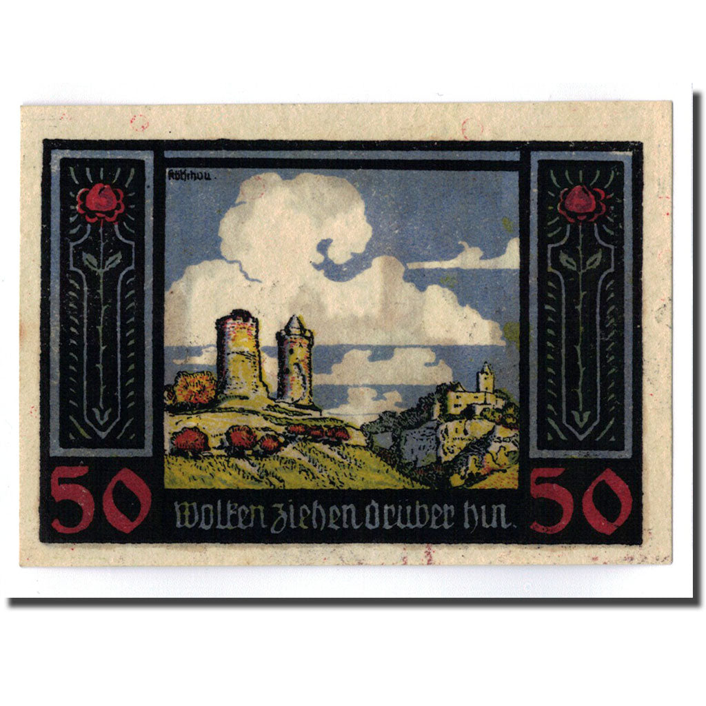 Banknot, Niemcy, Rudelsburg, 50 Pfennig, château, O.D, Undated, UNC(63)
