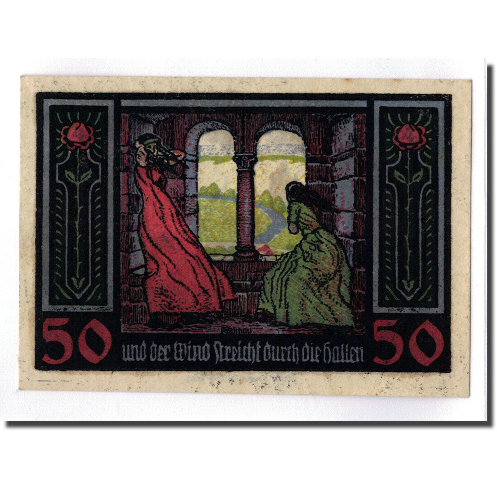 Billet, Allemagne, Rudelsburg, 50 Pfennig, personnage, O.D, SPL, Mehl:1143.1