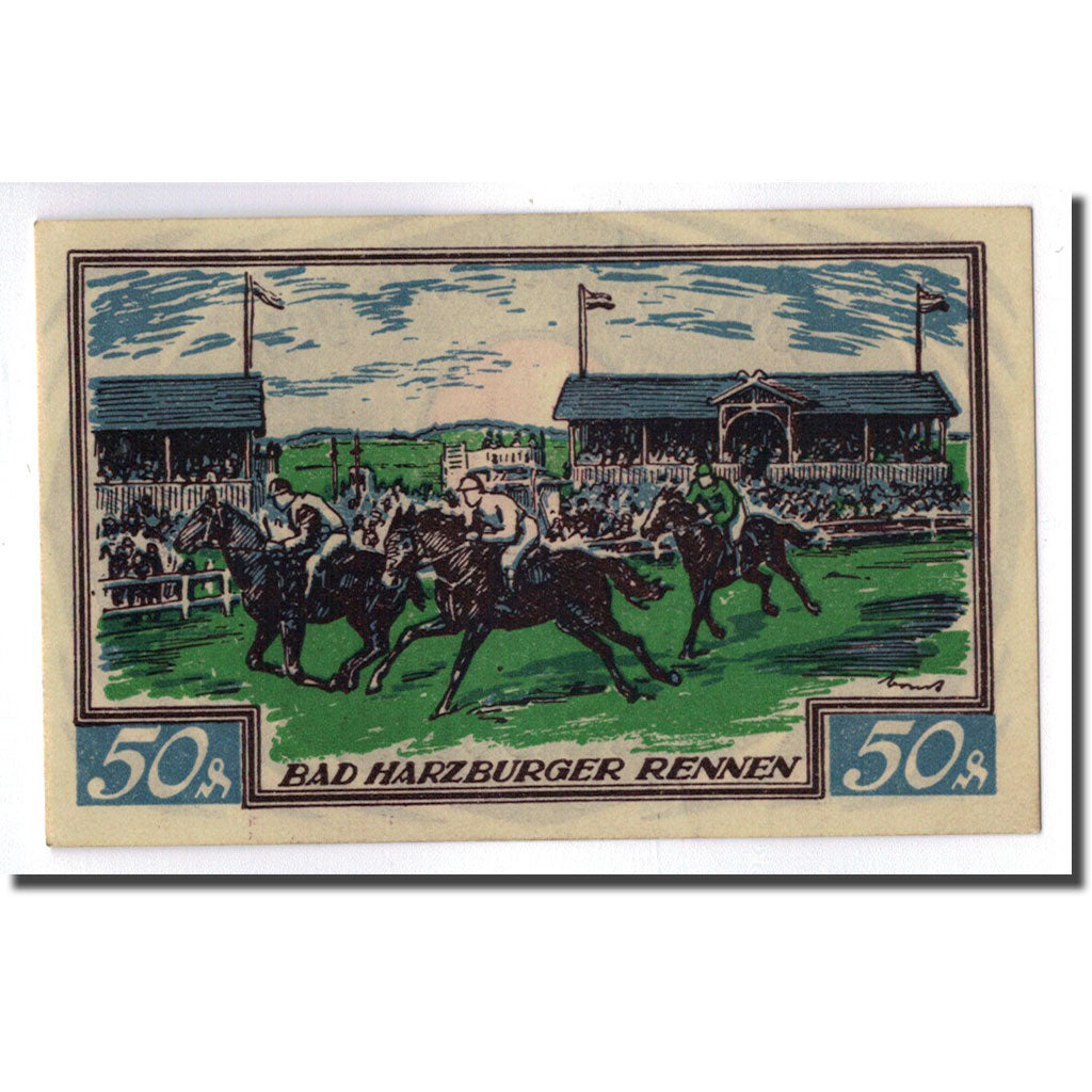 Billet, Allemagne, Braunschweig, 50 Pfennig, course hippique, 1921, 1921-05-01