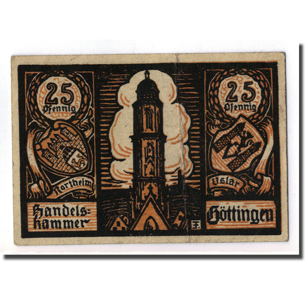Banconote, Germania, Göttingen, 25 Pfennig, Eglise, 1920, 1920-11-19, SPL