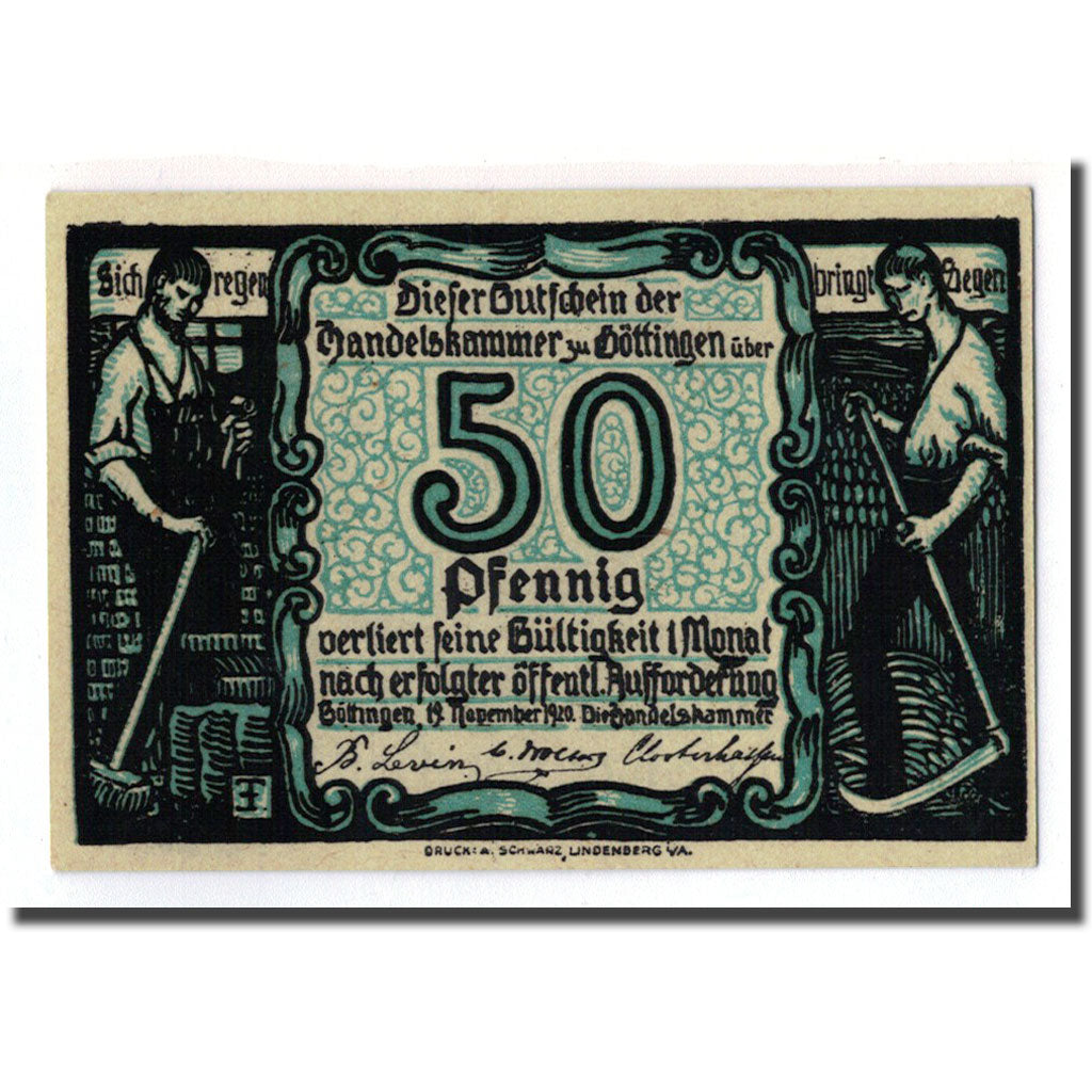 Banconote, Germania, Göttingen, 50 Pfennig, Ecusson, 1920, 1920-11-19, SPL
