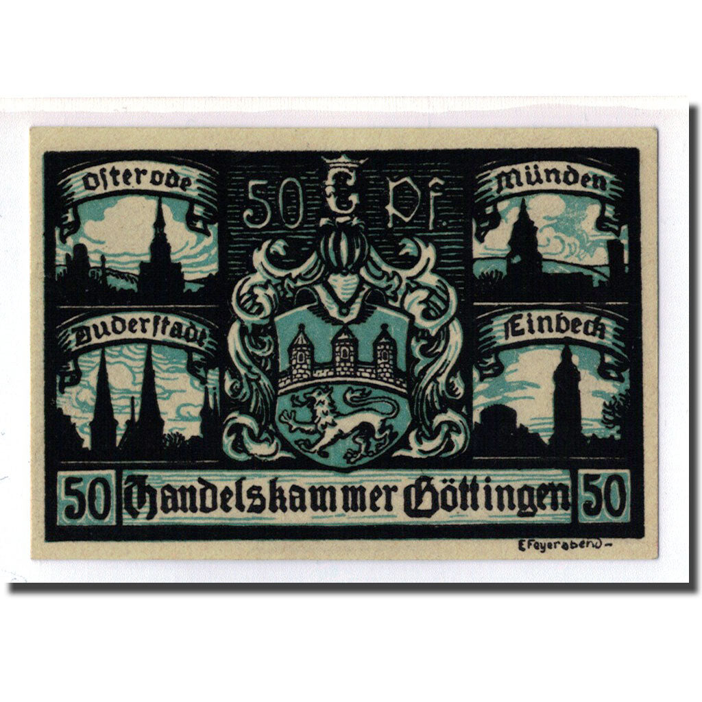 Banconote, Germania, Göttingen, 50 Pfennig, Ecusson, 1920, 1920-11-19, SPL
