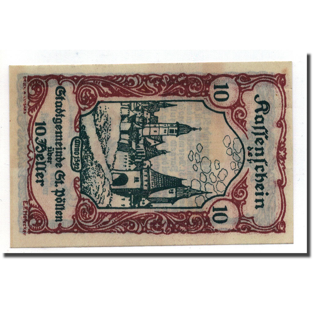 Geldschein, Österreich, St Pölten, 10 Heller, village, 1920, 1920-06-30, UNZ-
