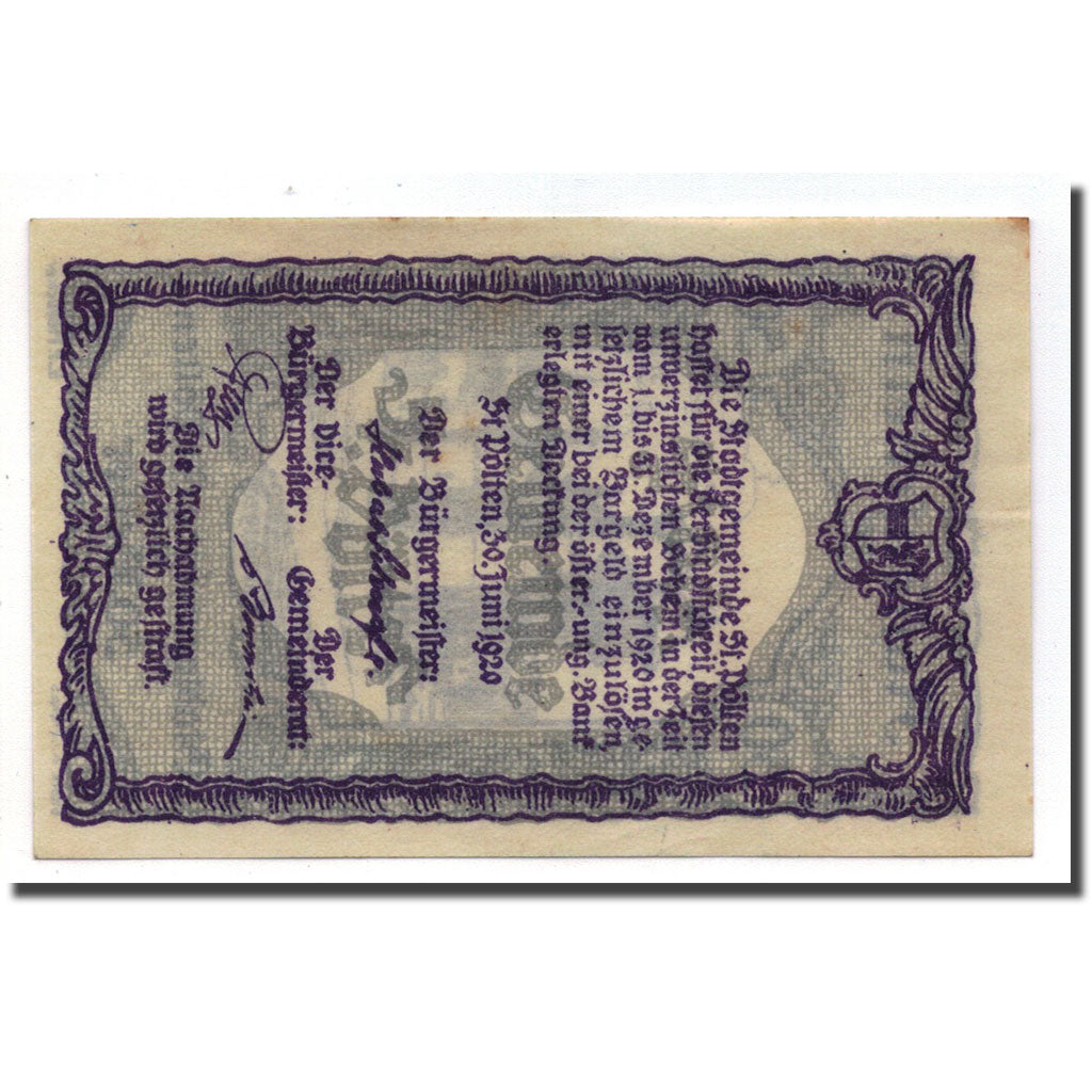 Geldschein, Österreich, St Pölten, 50 Heller, Usine, 1920, 1920-06-30, UNZ-