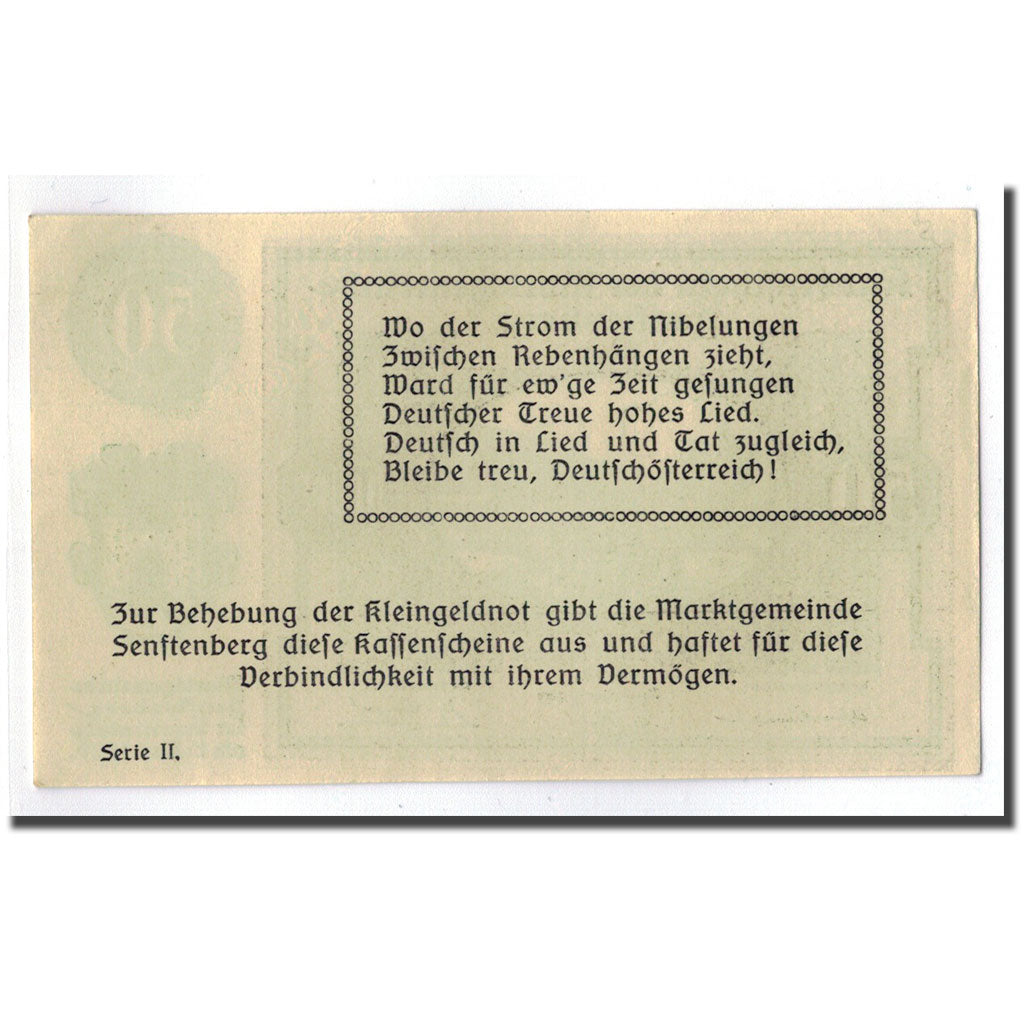 Geldschein, Österreich, Senftenberg, 50 Heller, paysage, 1920, 1920-05-15