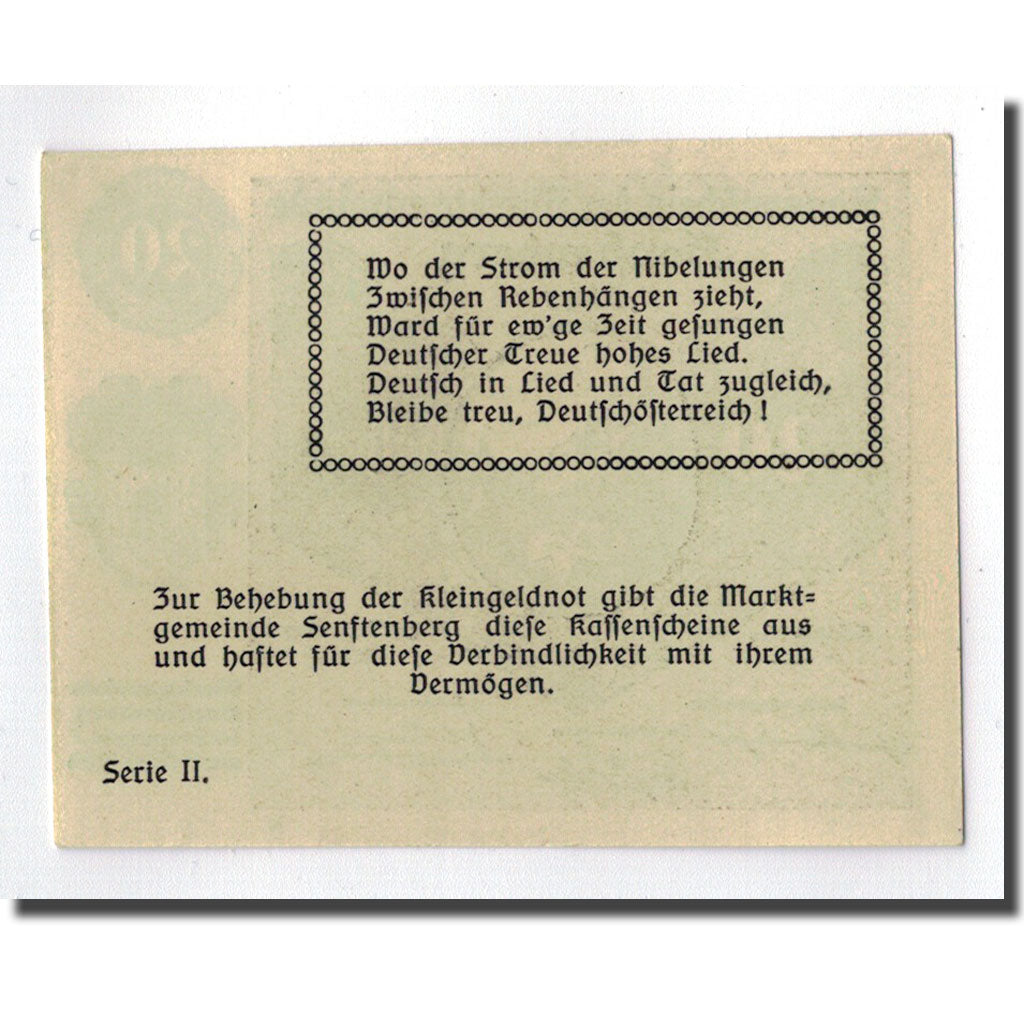 Geldschein, Österreich, Senftenberg, 20 Heller, paysage, 1920, 1920-05-15