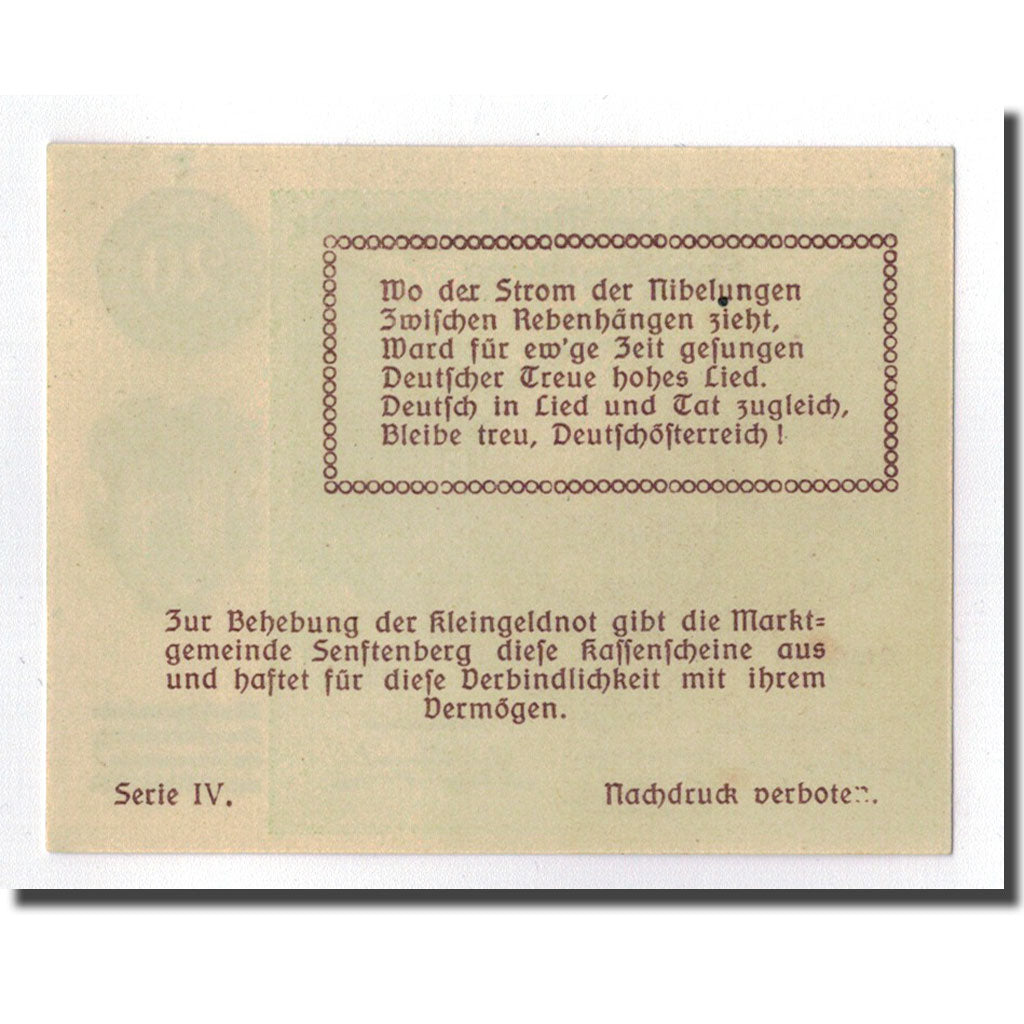 Geldschein, Österreich, Senftenberg, 20 Heller, paysage 1, 1920, 1920-05-15