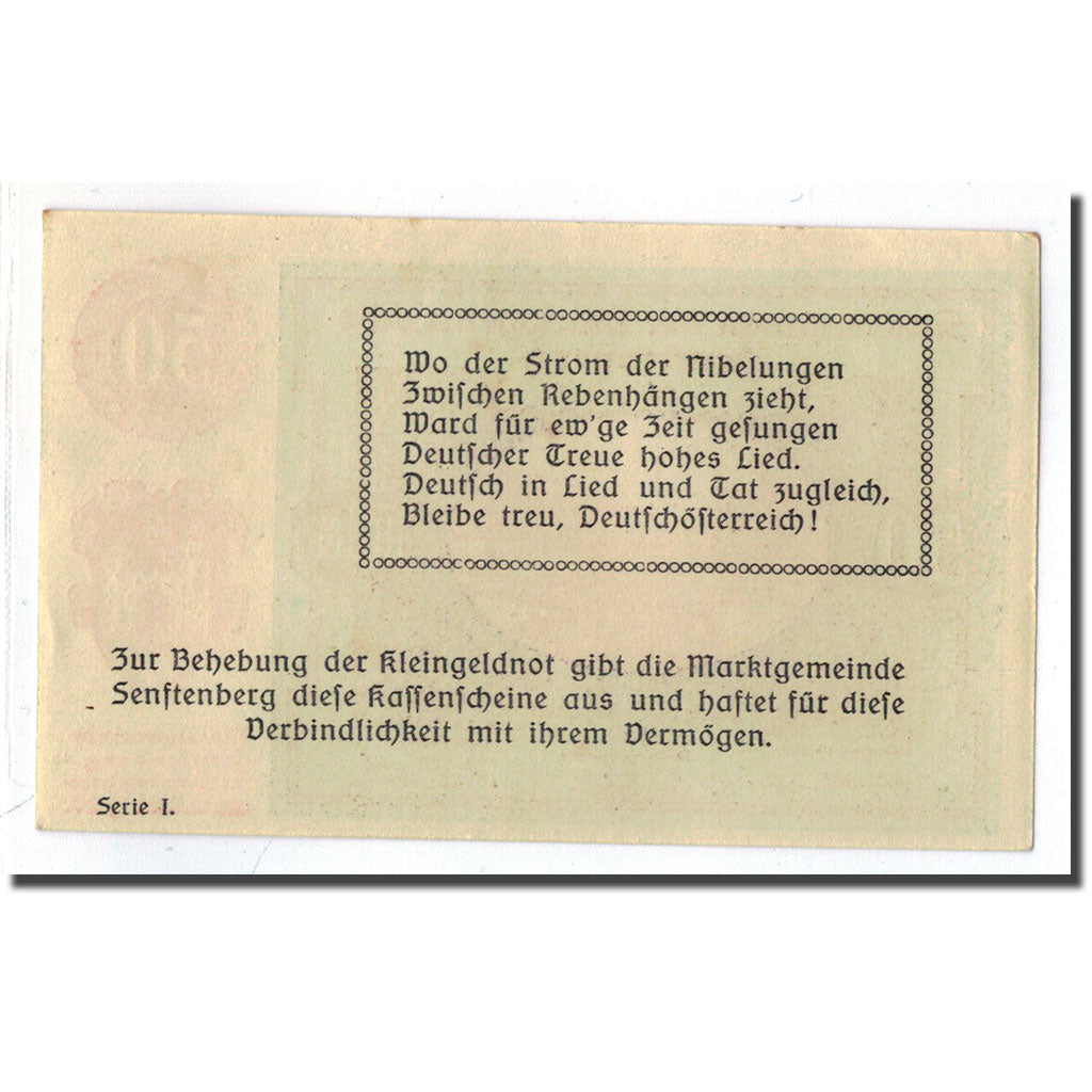 Geldschein, Österreich, Senftenberg, 50 Heller, paysage 3, 1920, 1920-05-15