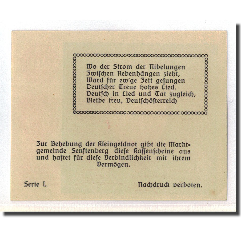 Geldschein, Österreich, Senftenberg, 20 Heller, paysage 3, 1920, 1920-05-15