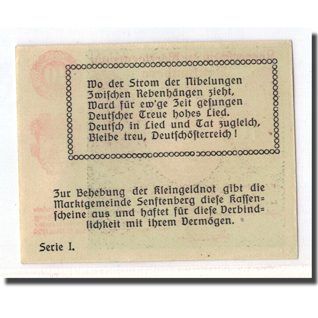 Geldschein, Österreich, Senftenberg, 10 Heller, paysage 3, 1920, 1920-05-15