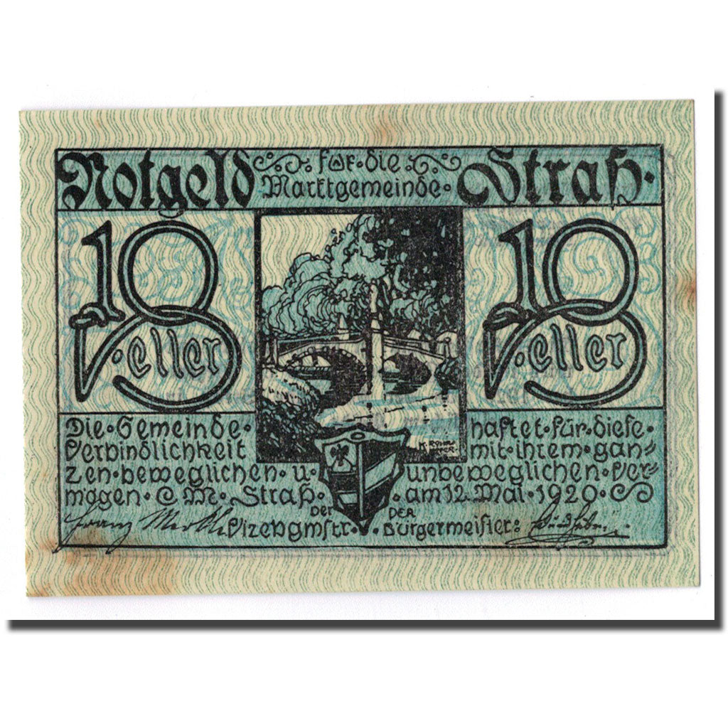 Geldschein, Österreich, Strass, 10 Heller, paysage, 1920, 1920-05-12, UNZ-