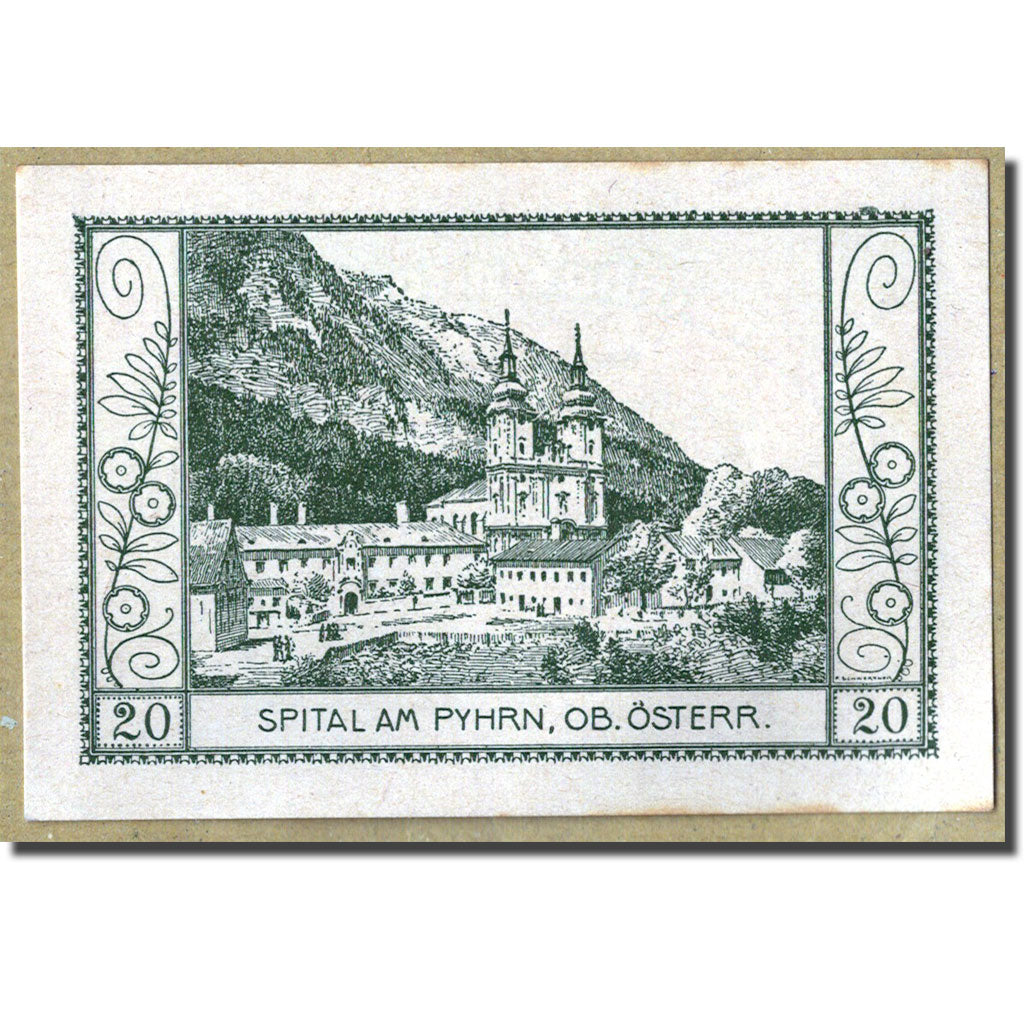 Geldschein, Österreich, Spital am Pyhrn, 20 Heller, paysage, 1920, 1920-04-19