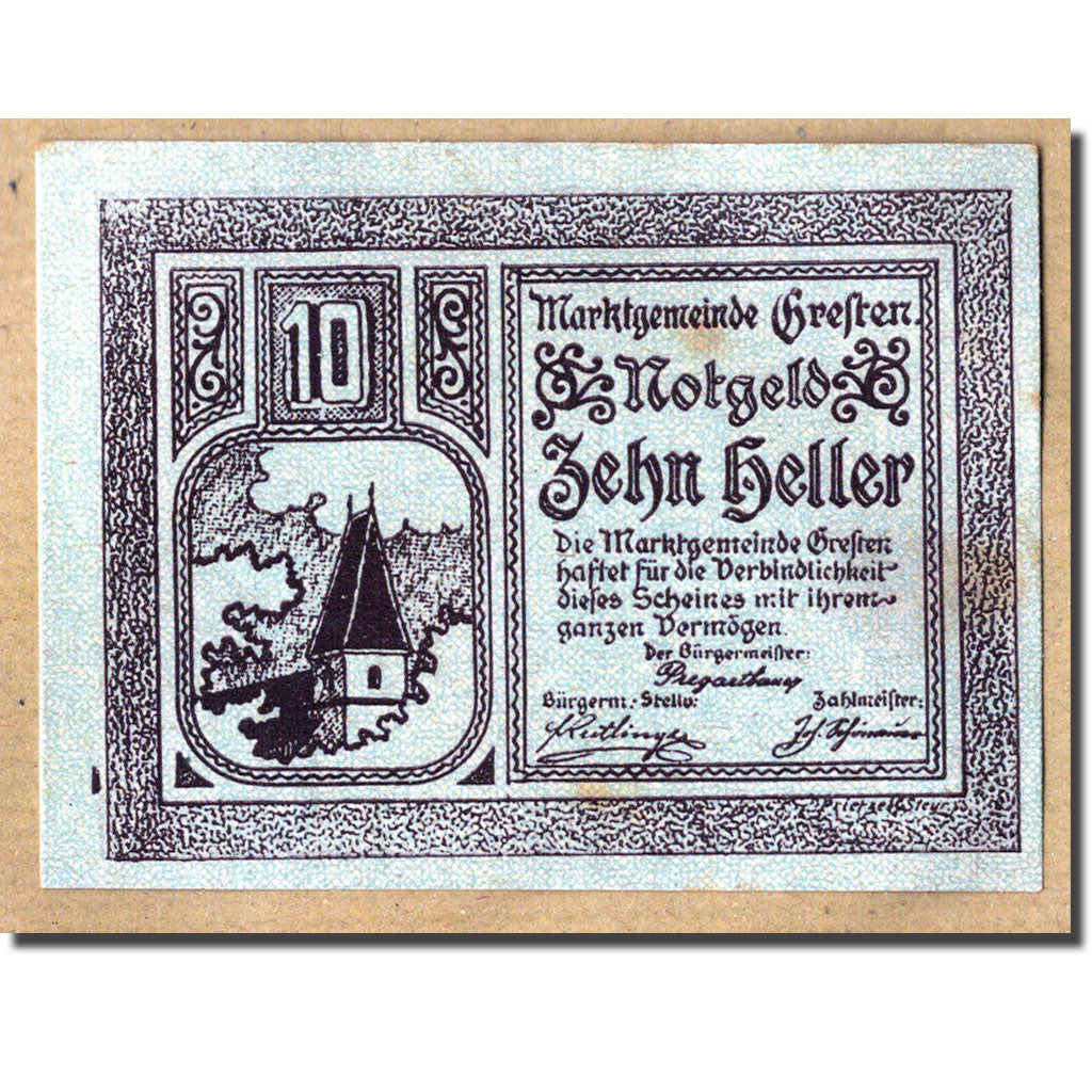 Geldschein, Österreich, Gresten, 10 Heller, Ecusson, 1920, 1920-12-31, UNZ-