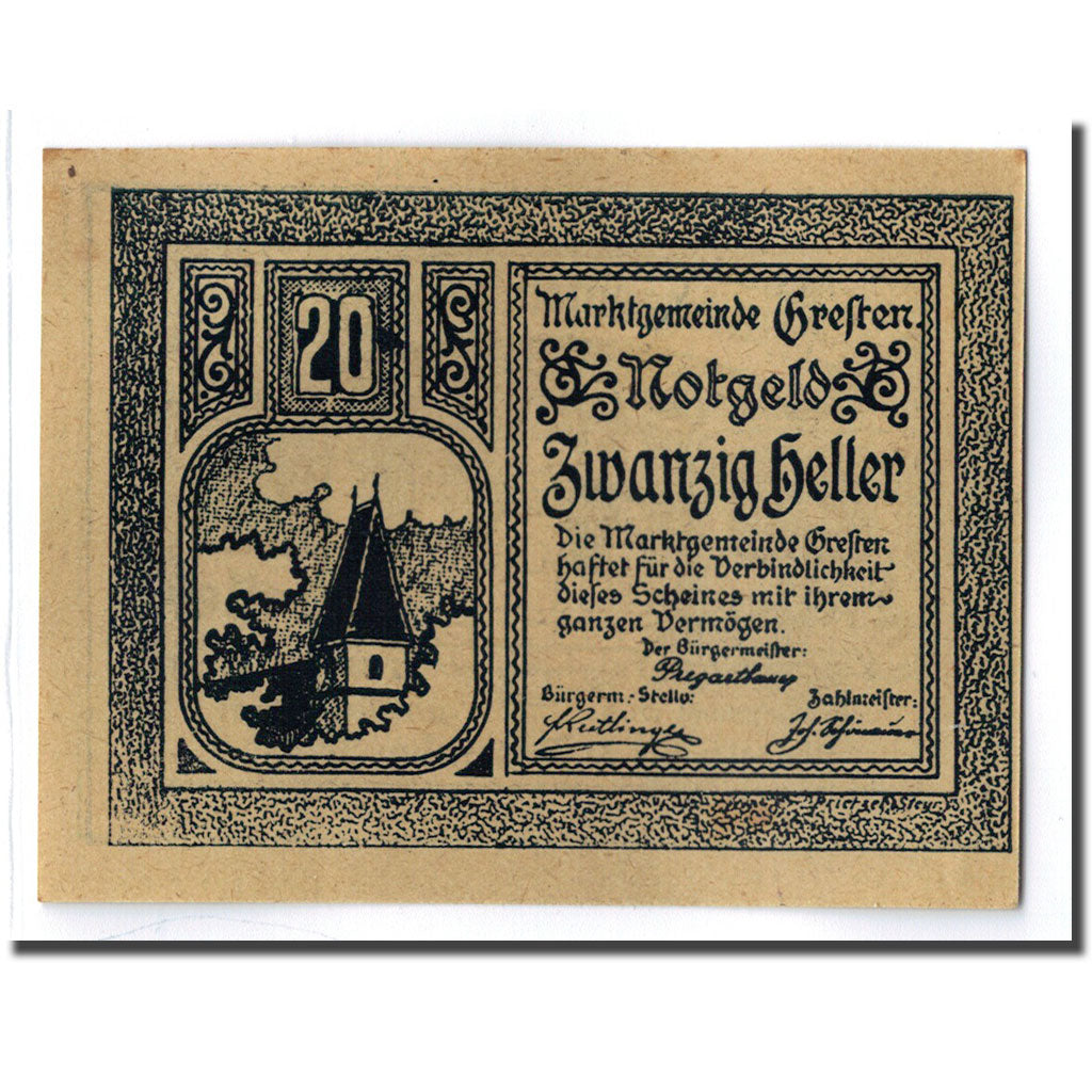 Geldschein, Österreich, Gresten, 20 Heller, Ecusson, 1920, 1920-12-31, UNZ-