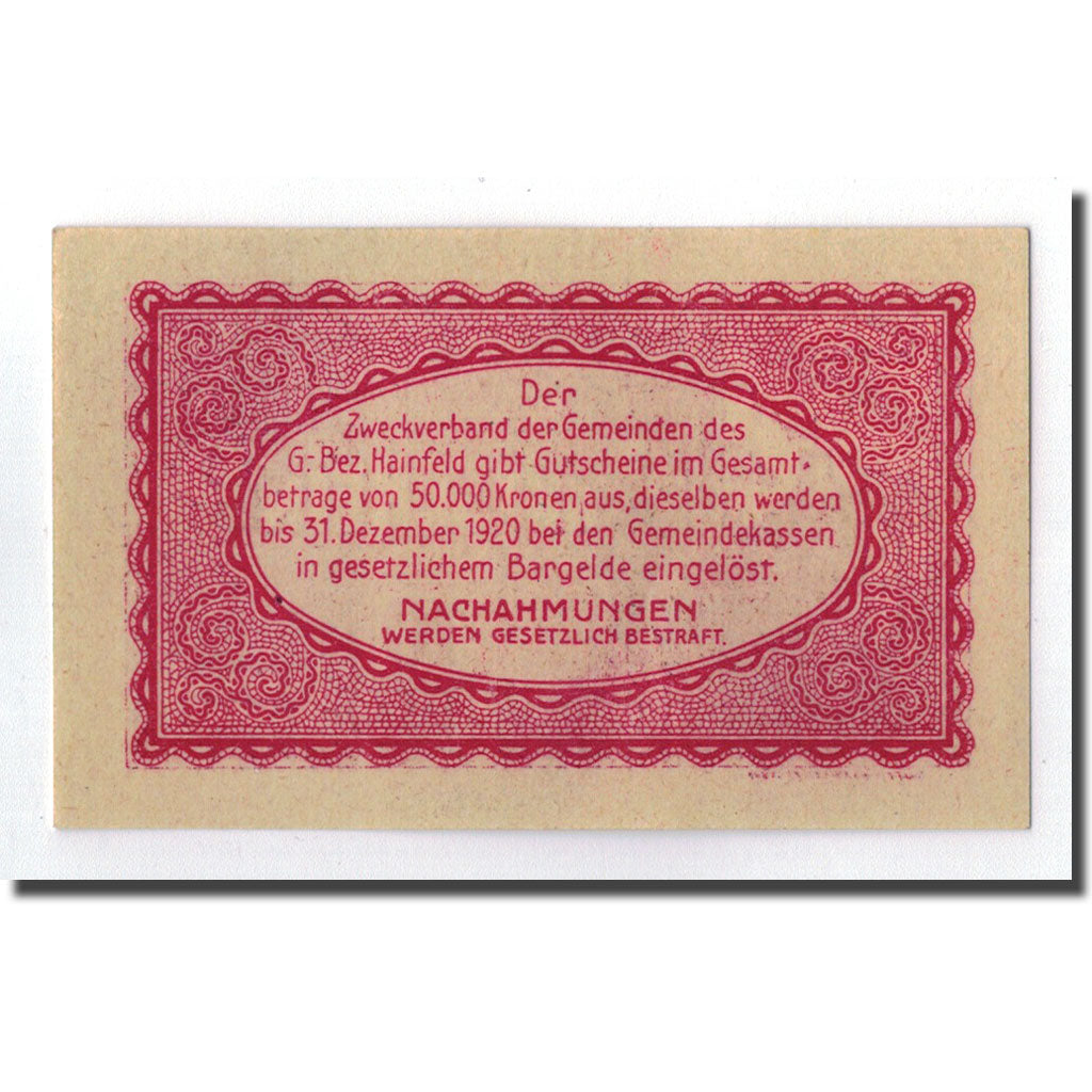 Geldschein, Österreich, Hainfeld, 10 Heller, rempart, 1920, UNZ-, Mehl:340 a