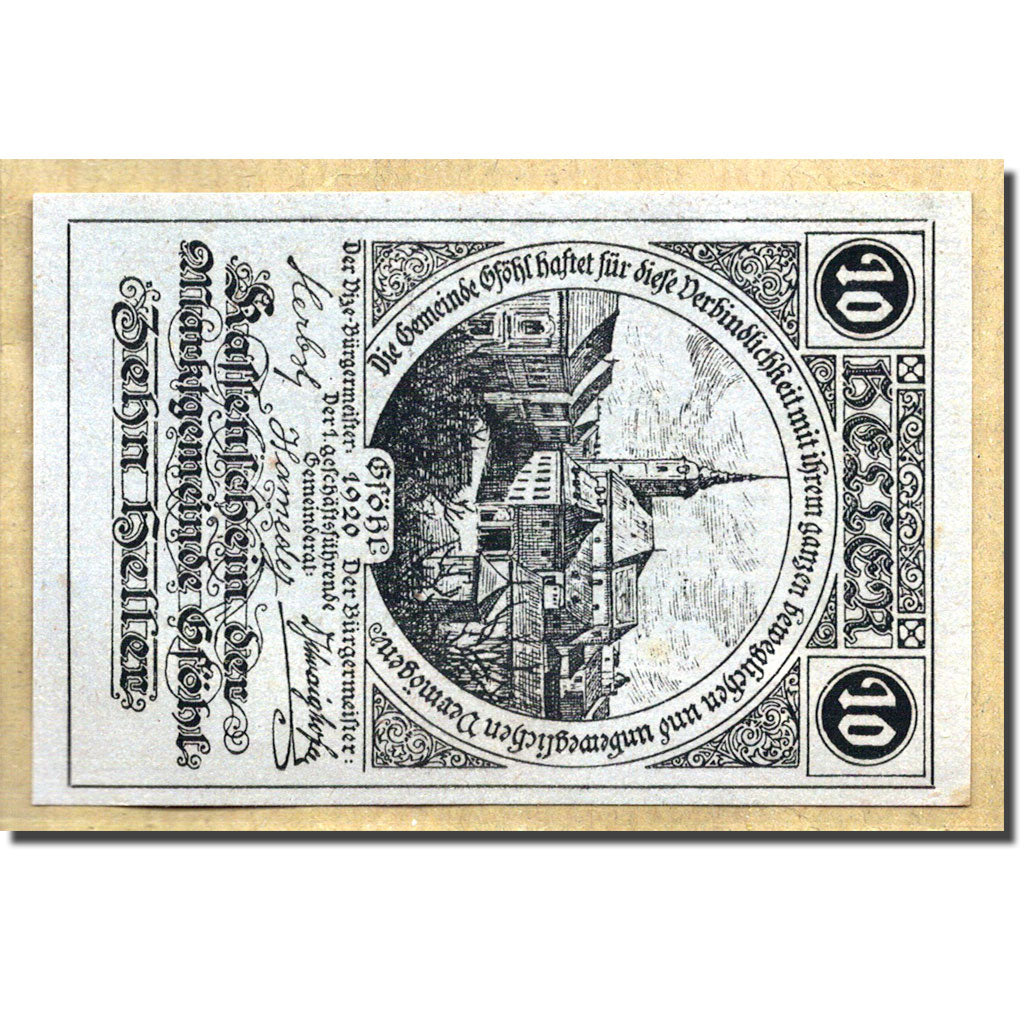 Geldschein, Österreich, Gföhl, 10 Heller, village, 1920, 1920-04-24, UNZ-