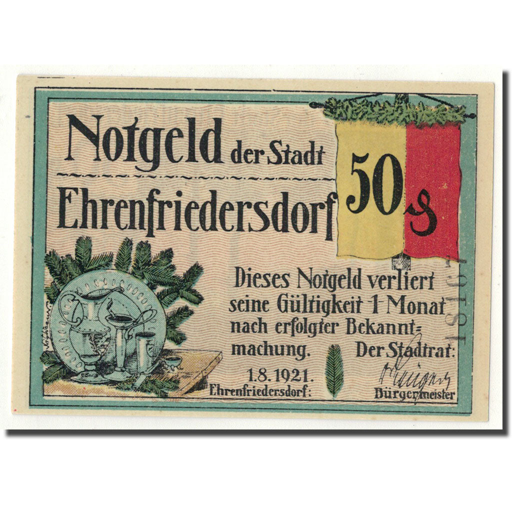 Banknot, Niemcy, Ehrenfriedersdorf, 50 Pfennig, Animaux, 1921, Undated, UNC(63)