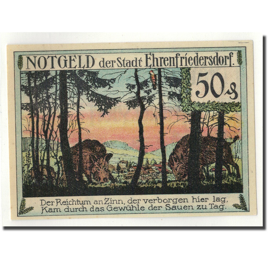 Banknot, Niemcy, Ehrenfriedersdorf, 50 Pfennig, Animaux, 1921, Undated, UNC(63)