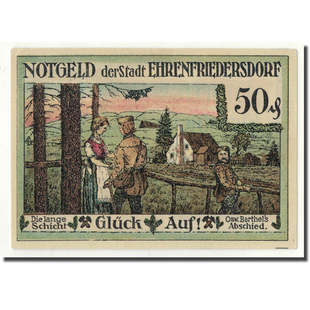 Banknote, Germany, Ehrenfriedersdorf, 50 Pfennig, personnage, 1921, UNC(63)