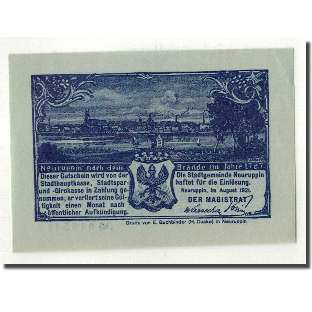 Banknot, Niemcy, Neuruppin Stadt, 25 Pfennig, paysage, 1921, Undated, UNC(63)