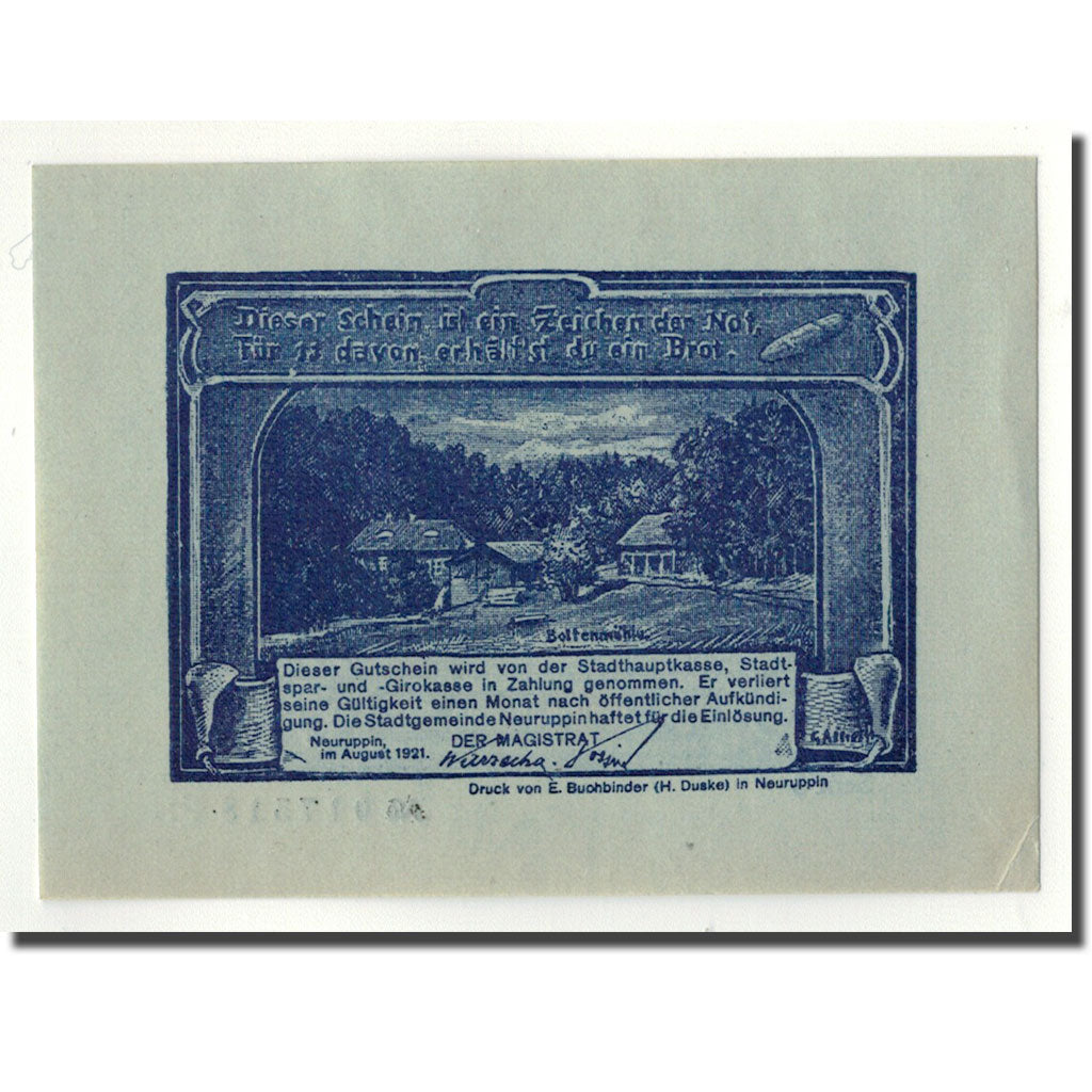 Banknot, Niemcy, Neuruppin Stadt, 50 Pfennig, agriculteur, 1921, Undated