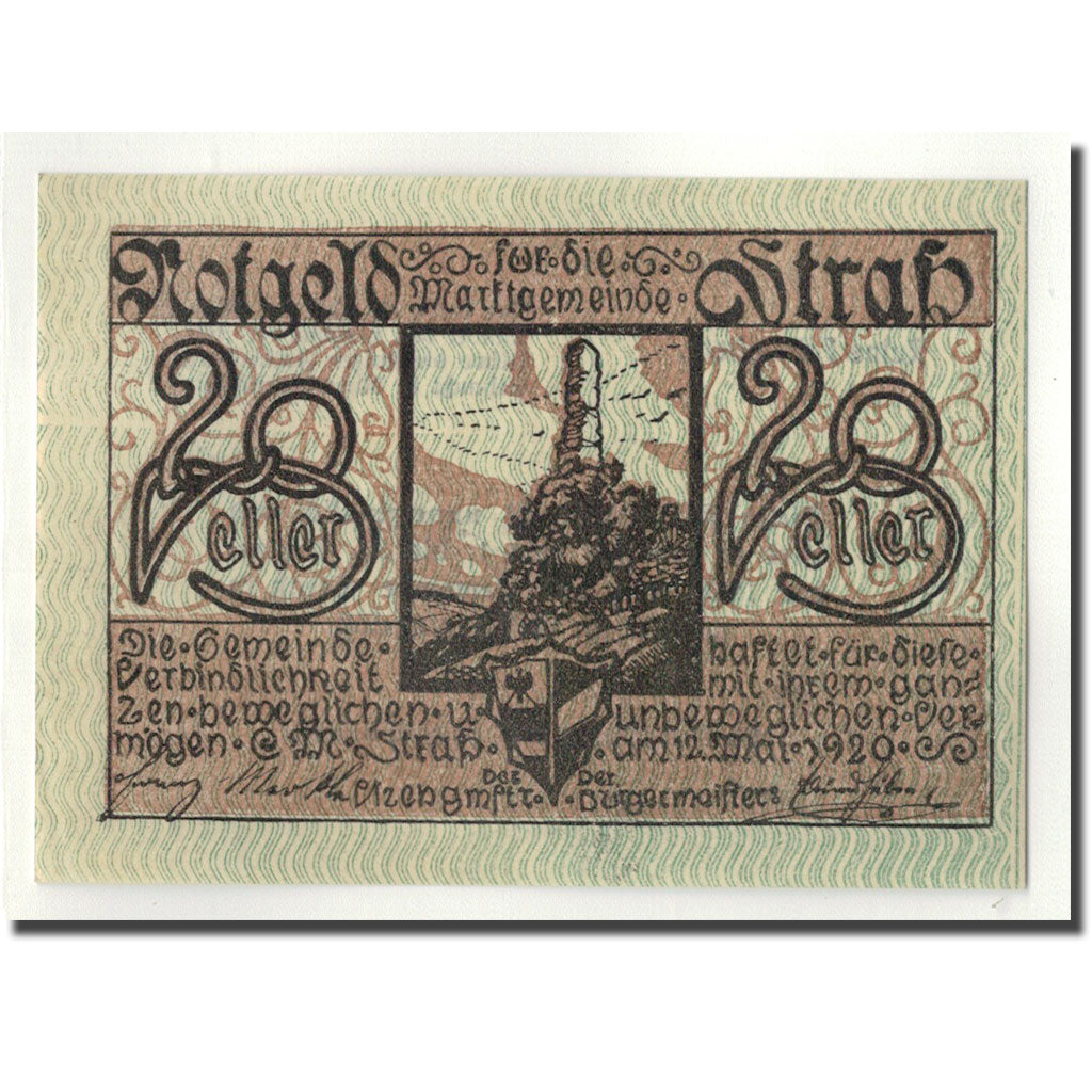 Geldschein, Österreich, Strass, 20 Heller, paysage, 1920, 1920-05-12, UNZ-