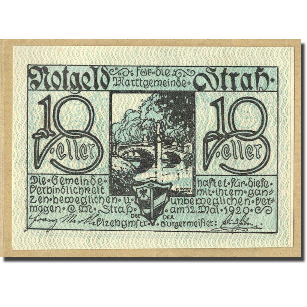 Geldschein, Österreich, Strass, 10 Heller, paysage, 1920, 1920-05-12, UNZ-