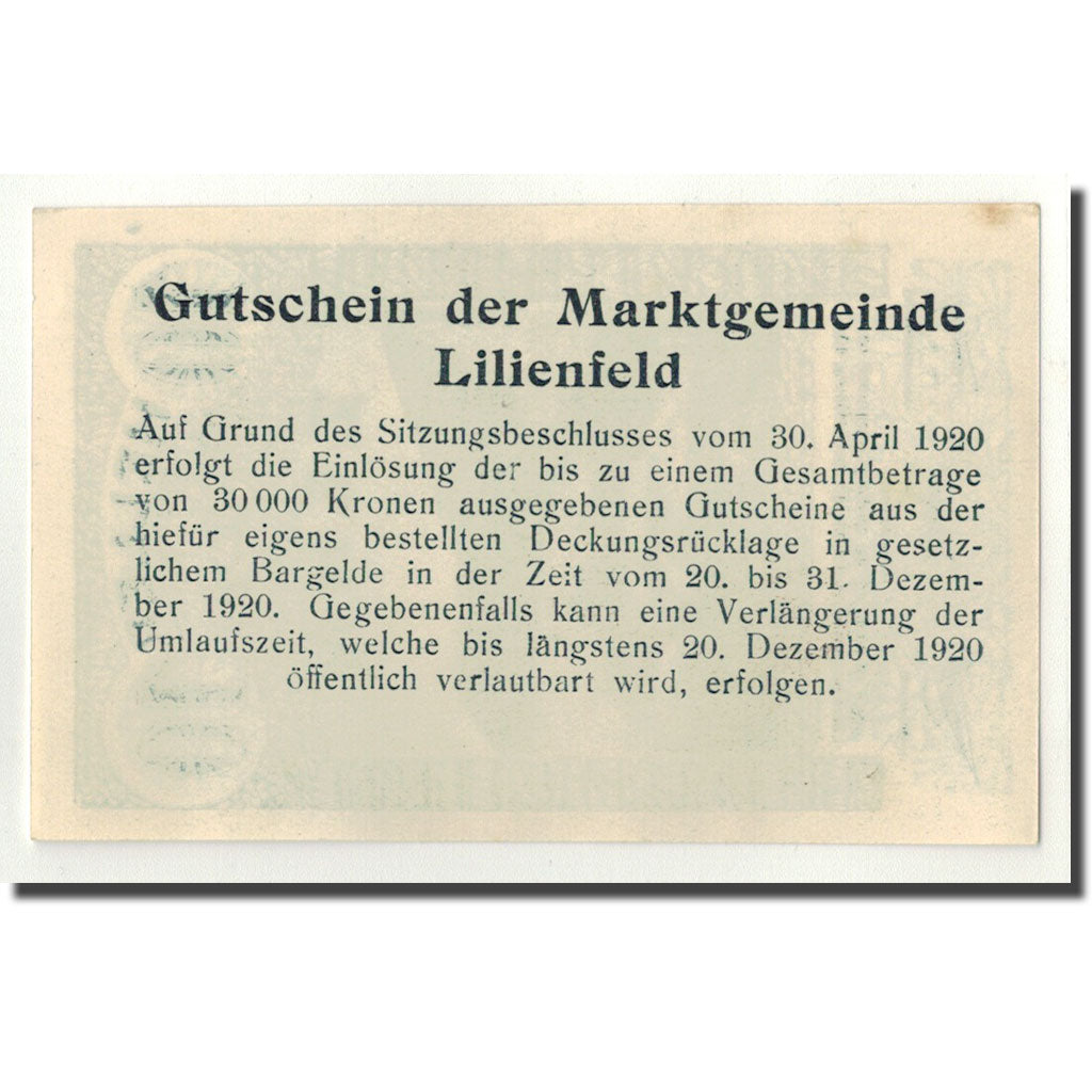 Geldschein, Österreich, Lilienfeld, 10 Heller, paysage, 1920, 1920-04-30, UNZ-
