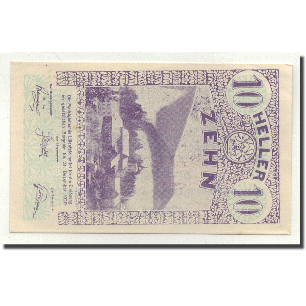 Geldschein, Österreich, Lilienfeld, 10 Heller, paysage 1, 1920, 1920-04-30