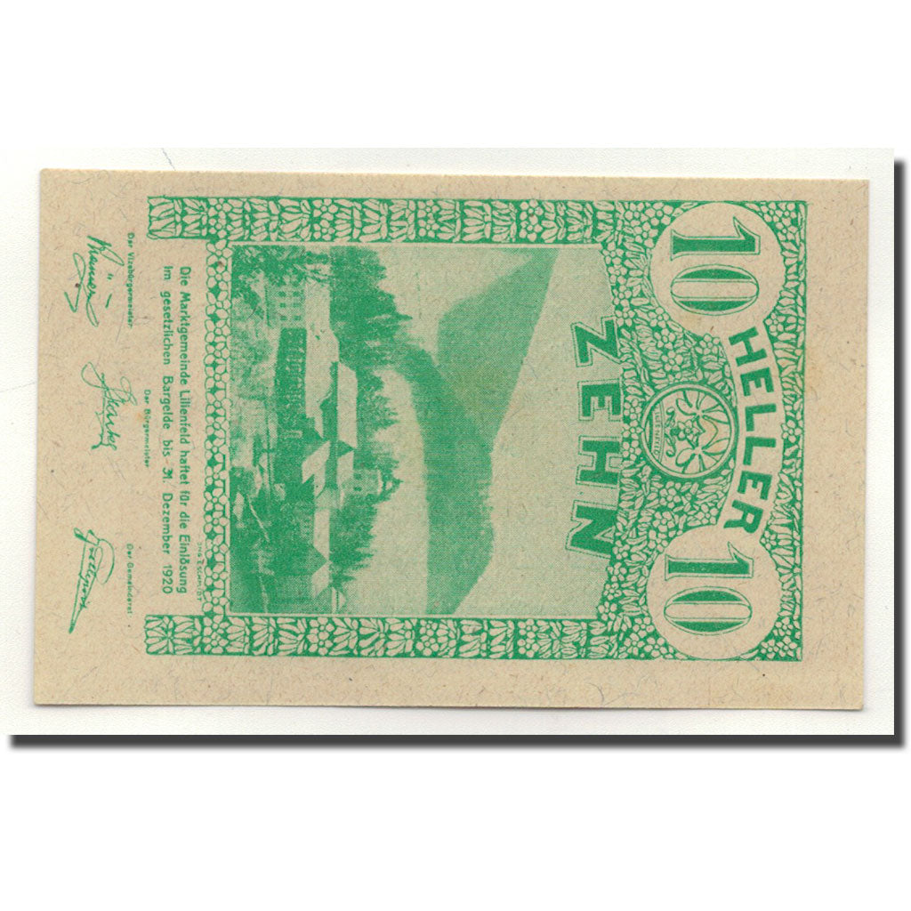Geldschein, Österreich, Lilienfeld, 10 Heller, paysage 2, 1920, 1920-04-30