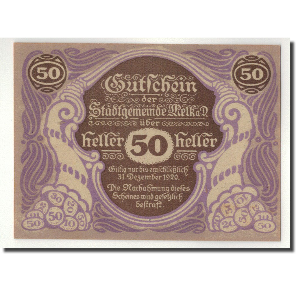 Geldschein, Österreich, Melk, 50 Heller, château, UNZ-, Mehl:605 II