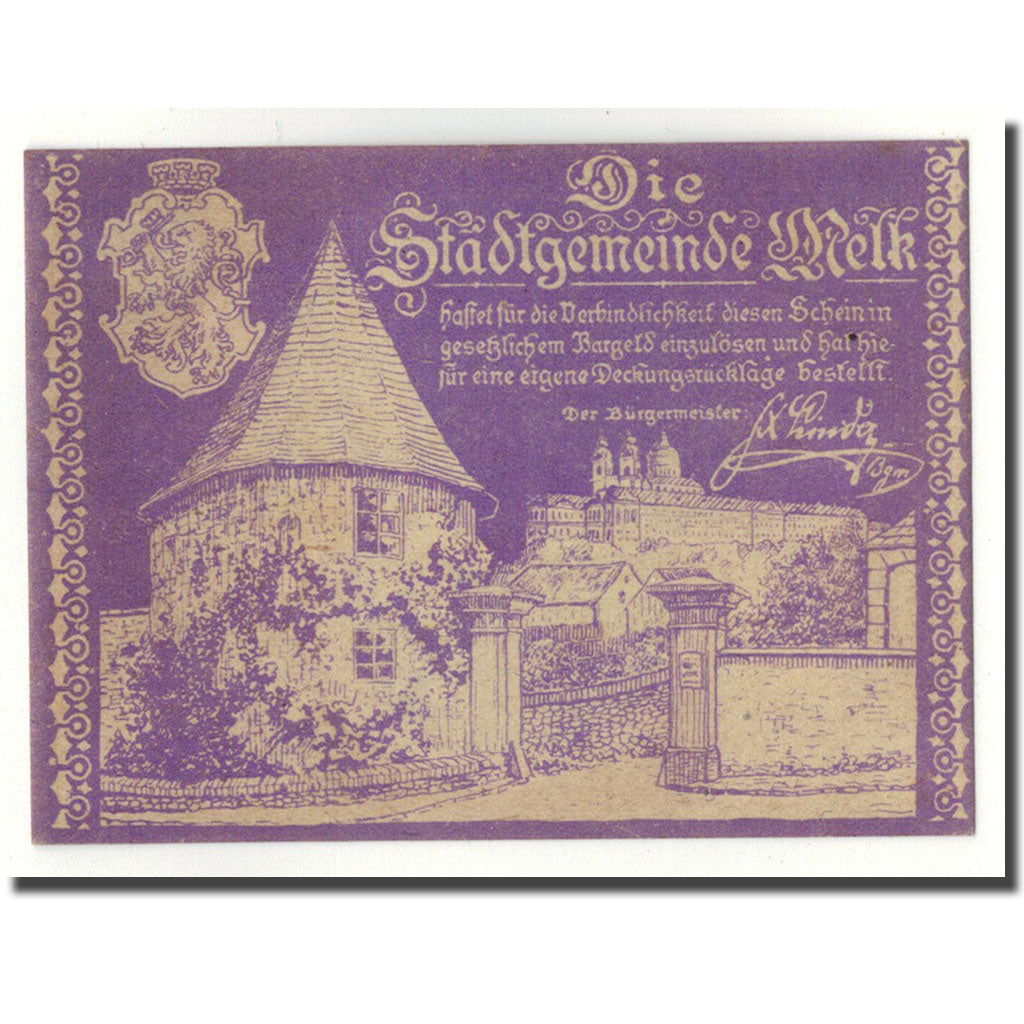 Geldschein, Österreich, Melk, 10 Heller, château, UNZ-, Mehl:605 II