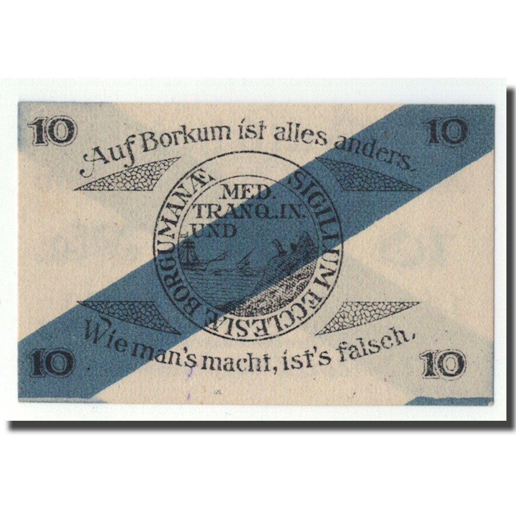 Banknot, Niemcy, Borkum, 10 Pfennig, paysage, 1920, 1920-08-01, UNC(63)