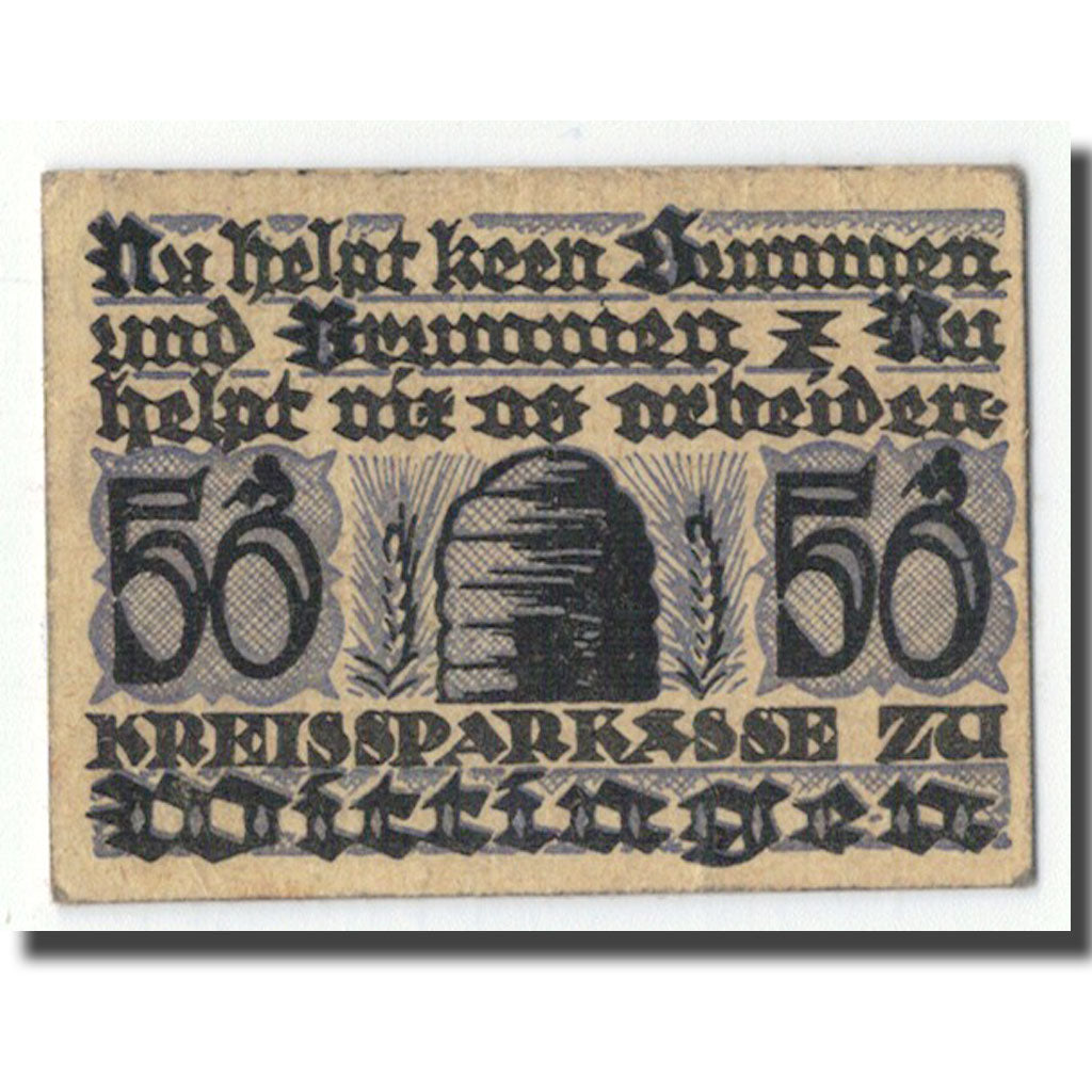 Banknot, Niemcy, Wittingen, 50 Pfennig, Ecusson, 1922, 1922-07-01, UNC(63)