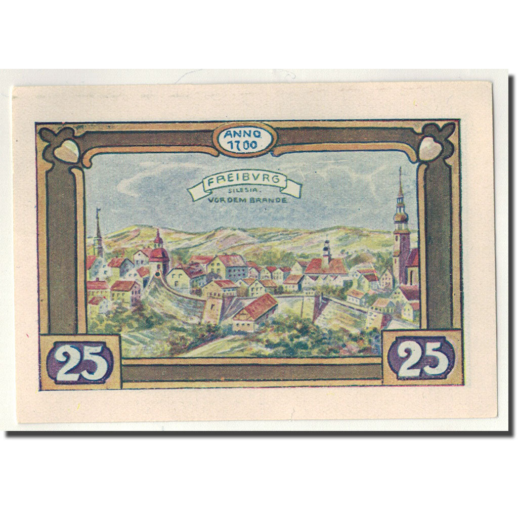 Banknot, Niemcy, Freiburg i. Br. Stadt, 25 Pfennig, paysage, 1921, Undated