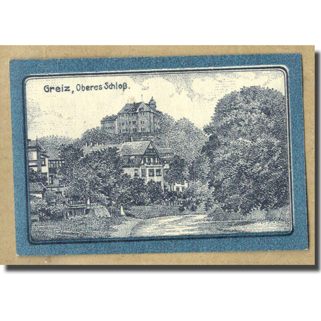 Banknot, Niemcy, Greiz Stadt, 10 Pfennig, château, 1921, Undated, UNC(63)