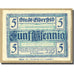 Banknot, Niemcy, Elberfeld, 5 Pfennig, graphique, 1920, 1920-03-10, UNC(63)