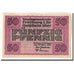 Biljet, Duitsland, Freiburg i. Br. Stadt, 50 Pfennig, château, 1920