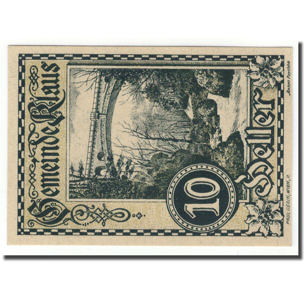 Geldschein, Österreich, Klaus, 10 Heller, pont, 1920, 1920-03-27, UNZ-, Mehl:FS