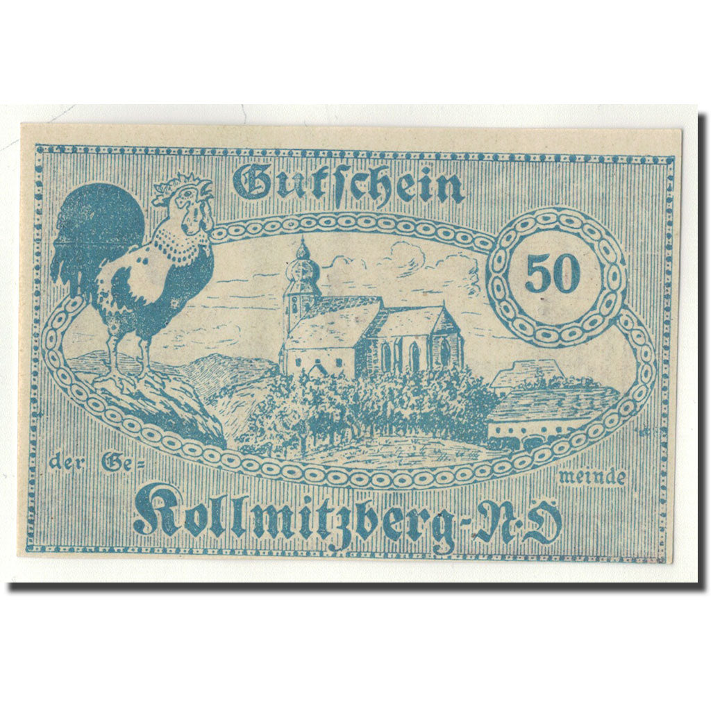 Geldschein, Österreich, Kollmitzberg, 50 Heller, Eglise, 1920, UNZ-, Mehl:FS