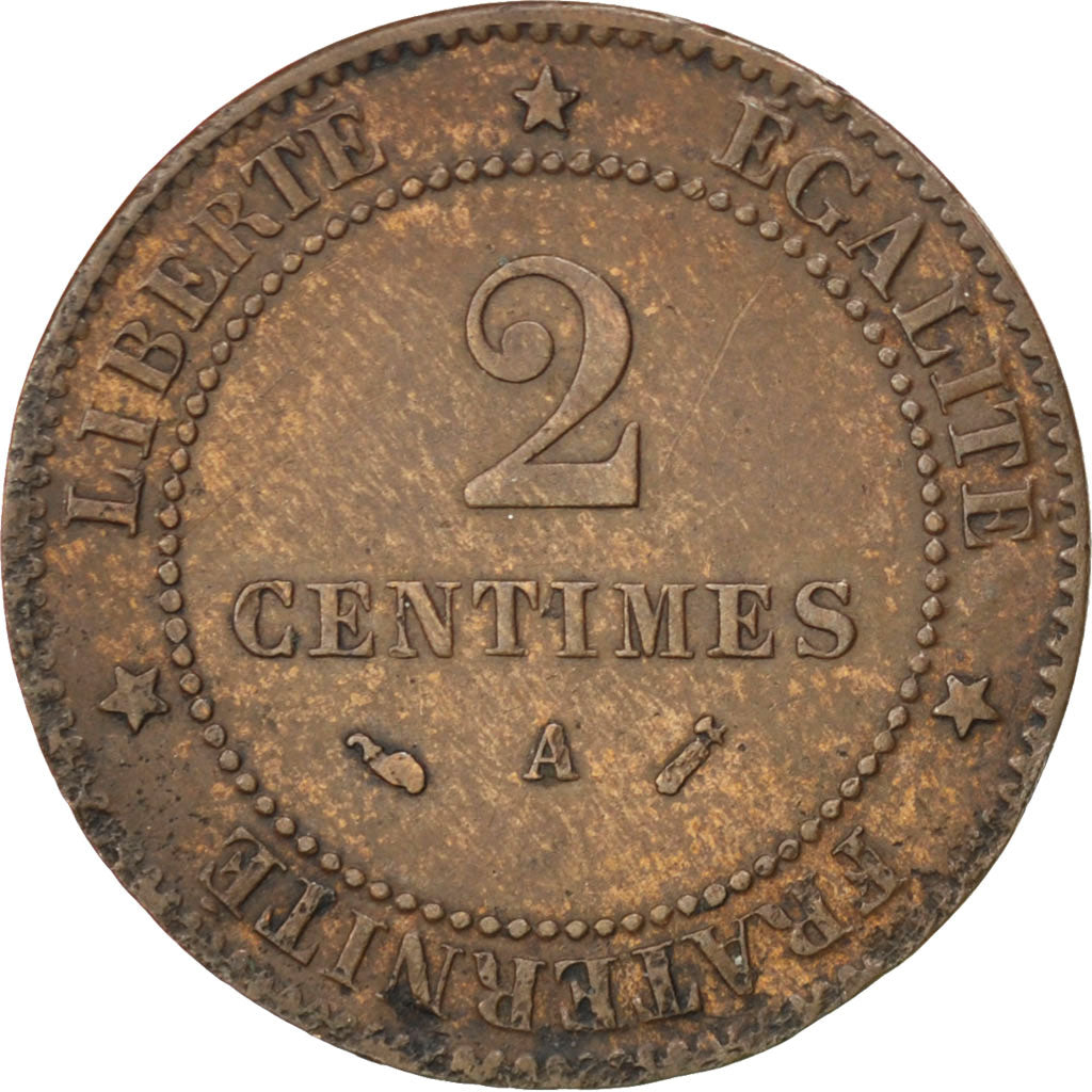 Coin, France, Cérès, 2 Centimes, 1889, Paris, EF(40-45), Bronze, KM:827.1