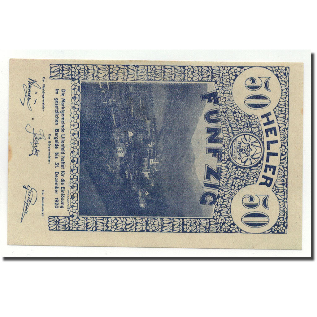 Geldschein, Österreich, Lilienfeld, 50 Heller, paysage 1, 1920, 1920-04-30