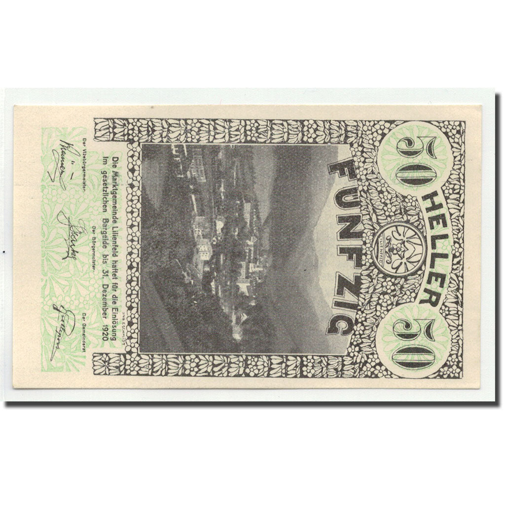 Geldschein, Österreich, Lilienfeld, 50 Heller, paysage 2, 1920, 1920-04-30