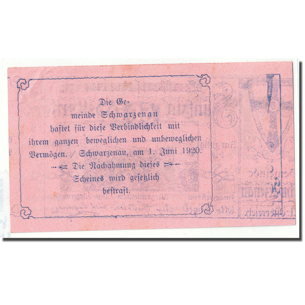Geldschein, Österreich, Schwarzenau, 50 Heller, village, 1920, 1920-06-01